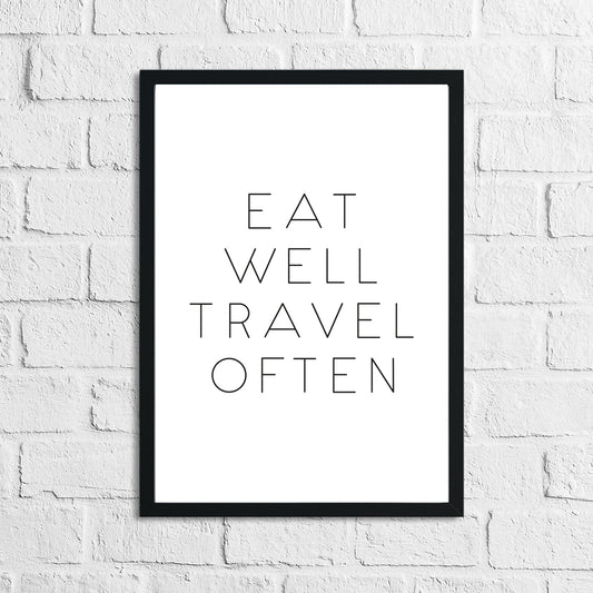Eat Well Travel Often Inspirational Wall Decor Quote Print by WinsterCreations™ Official Store